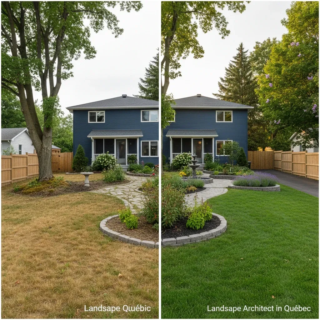 Landscape Architect transformation - before and after by Krause Steinverkauf in Québec